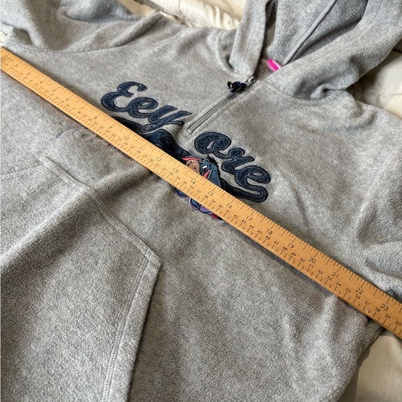 Disney vintage Eeyore 1/4 zip hoodie size 12/14 large juniors women’s grey - Picture 7 of 10